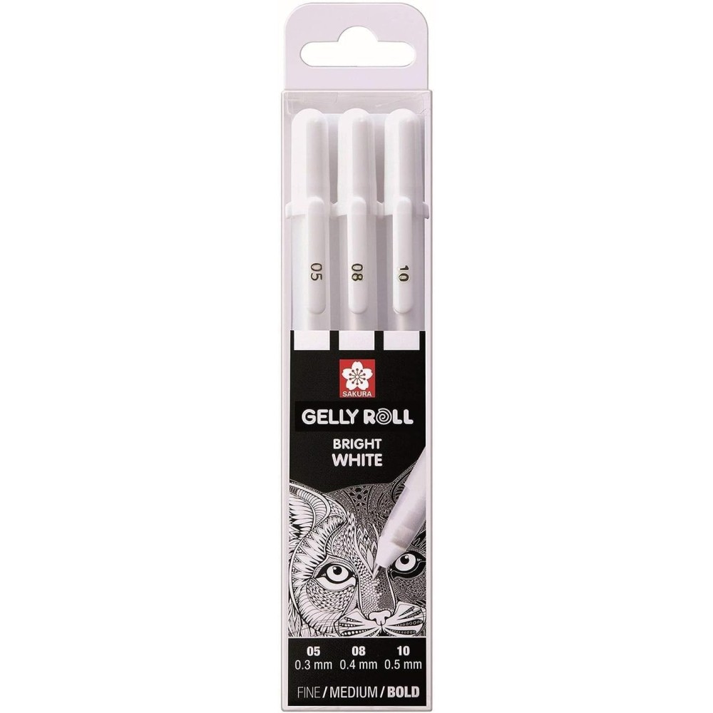 SET BOLIGRAFOS DE GEL GELLY SAKURA 3 BLANCO