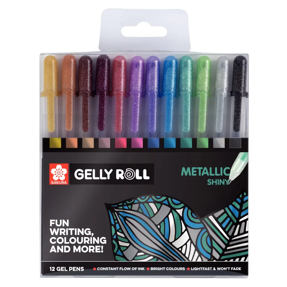 SET12  BOLIGRAFOS DE GEL GELLY METALLIC SAKURA