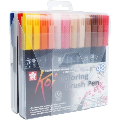 SET ROTULADORES ACUARELABLES SAKURA KOI 48 COLORES