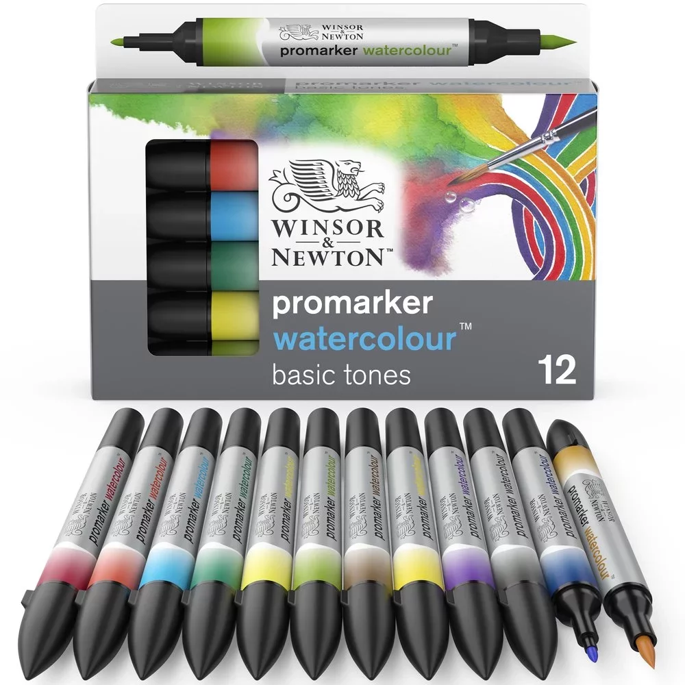 SET 12 ROTULADORES ACUARELABLES WINSOR & NEWTON BASICOS