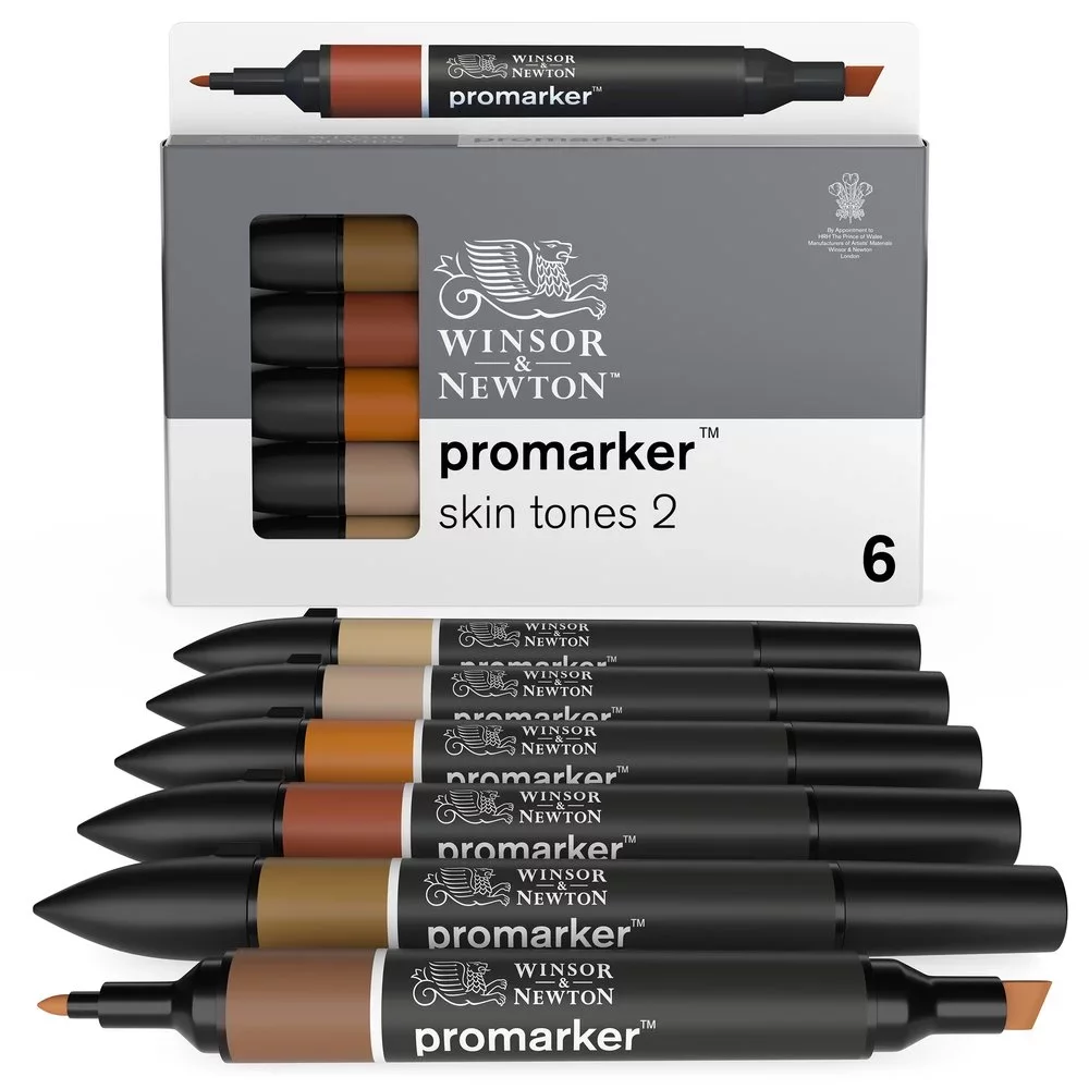 SET 6 ROTULADORES PROMARKER  WINSOR & NEWTON PIEL 2