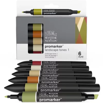 SET 6 ROTULADORES PROMARKER  WINSOR & NEWTON PAISAJE 1