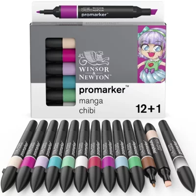 SET 12+1 ROTULADORES PROMARKER  WINSOR & NEWTON   MANGA CHIBI