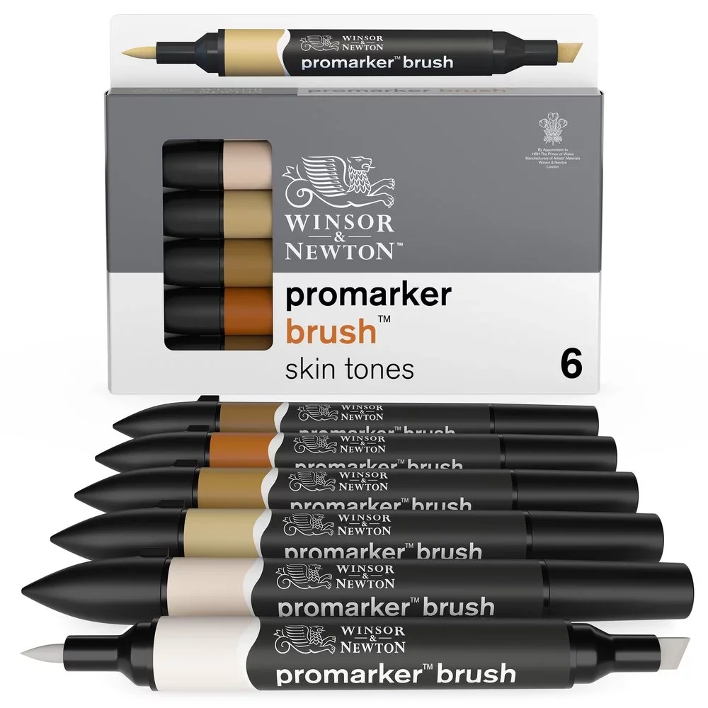 SET 6 ROTULADORES PROMARKER  BRUSH  WINSOR & NEWTON PIEL