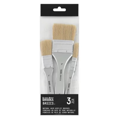 SET 3 BROCHAS CERDA NATURAL LIQUITEX