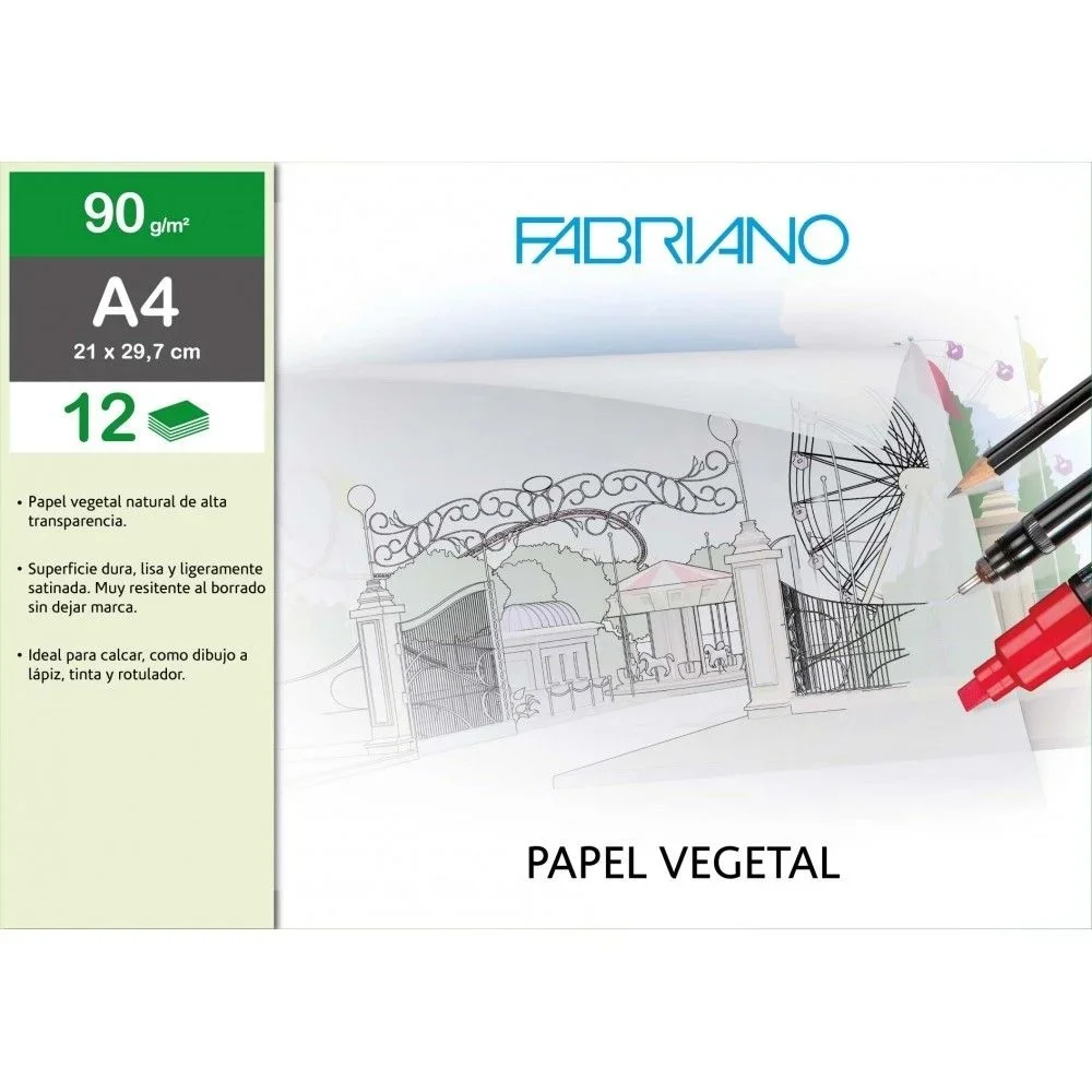 MINI PACK VEGETAL FABRIANO 90GR 12 HOJAS