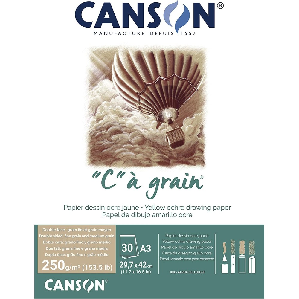 BLOC CANSON C Á GRAIN OCRE 250GR