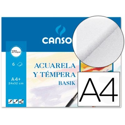 BLOC CANSON BASICK 370GR TÉMPERA Y ACUARELA