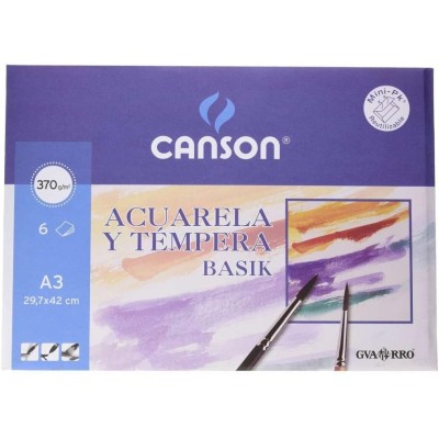 BLOC CANSON BASICK 370GR TÉMPERA Y ACUARELA