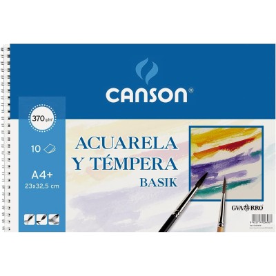 BLOC CANSON BASICK 370GR TÉMPERA Y ACUARELA