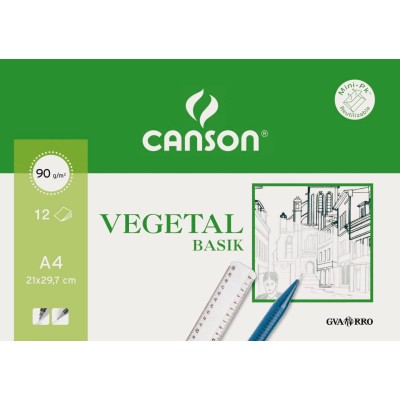 MINIPACK 12 HOJAS CANSON PAPEL VEGETAL 95GR