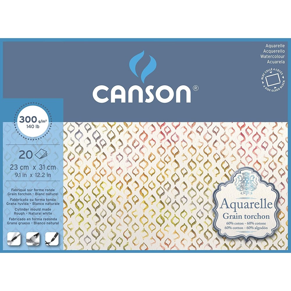 BLOC CANSON AQUARELLE 60% ALGODON