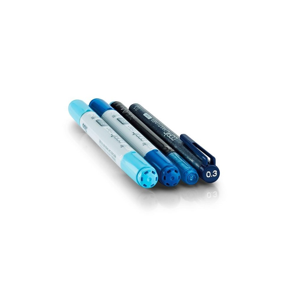 SET 4 ROTULADORES COPIC CIAO DOODLE AZUL