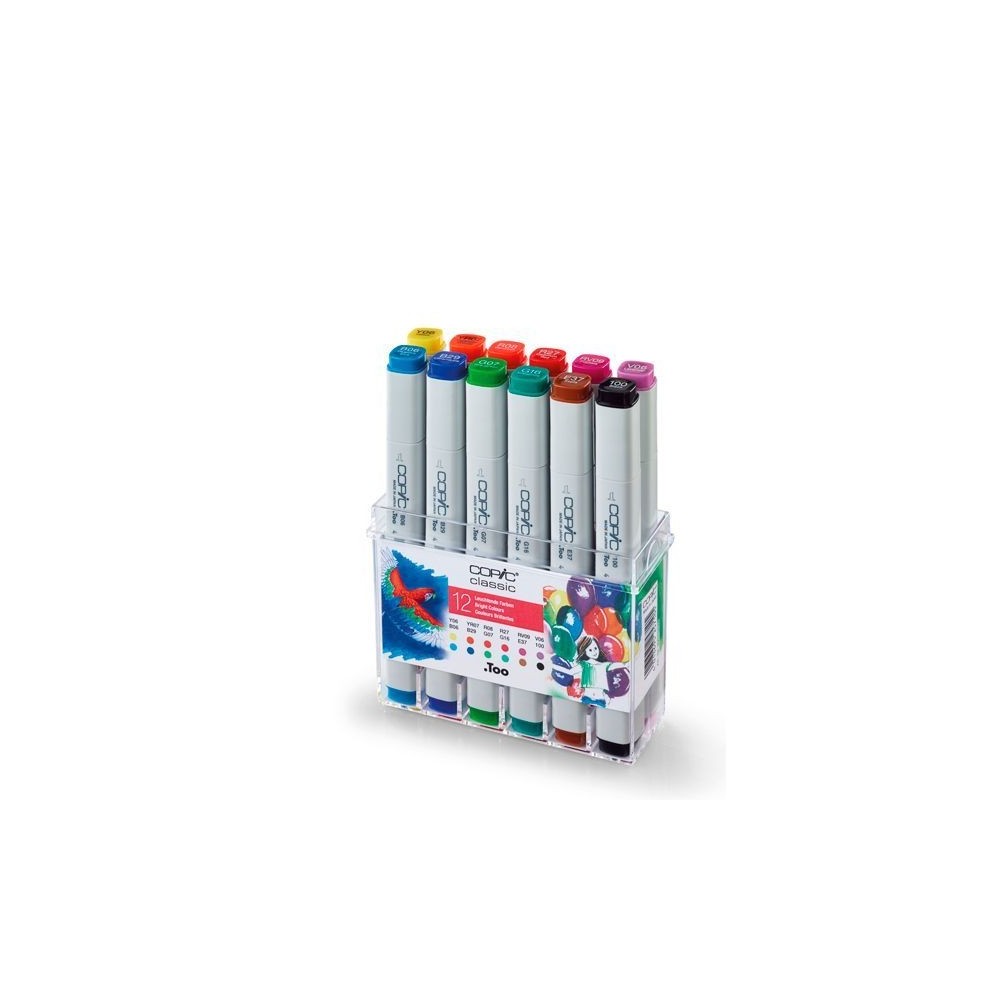 CAJA 12 ROTULADORES COPIC MARKER BRILLANTES