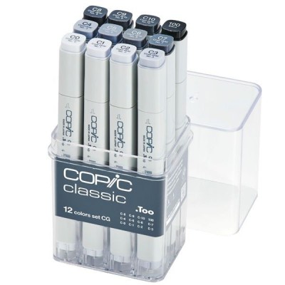 CAJA 12 ROTULADORES COPIC MARKER GRISES FRIOS