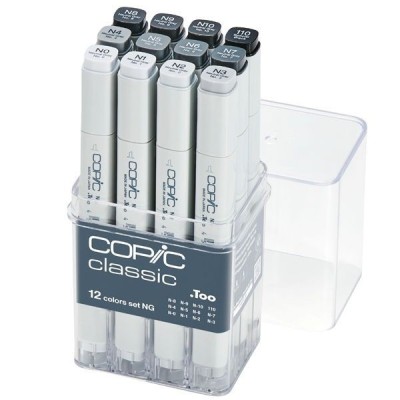 CAJA 12 ROTULADORES COPIC MARKER GRISES NEUTROS