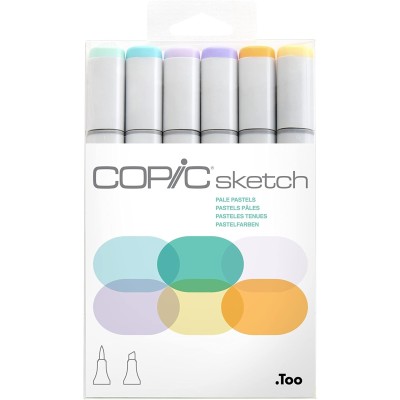 SET 6 ROTULADORES COPIC SKETCH PASTELES