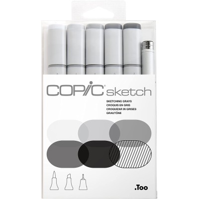 SET 5 COPIC SKETCH GRISES NEUTRO + CALIBRADO