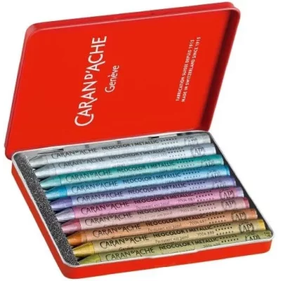 CAJA CERAS NEOCOLOR I CARANDACHE 10 COLORES METALICOS