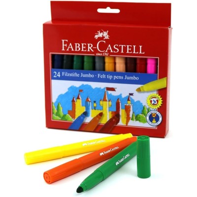 12 ROTULADORES JUMBO FABER CASTELL