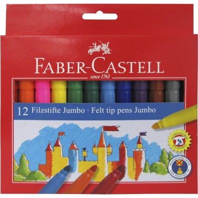 12 ROTULADORES JUMBO FABER CASTELL