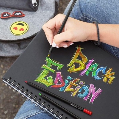 12 LAPICEROS PASTEL-NEON BLACK EDITION FABER CASTELL