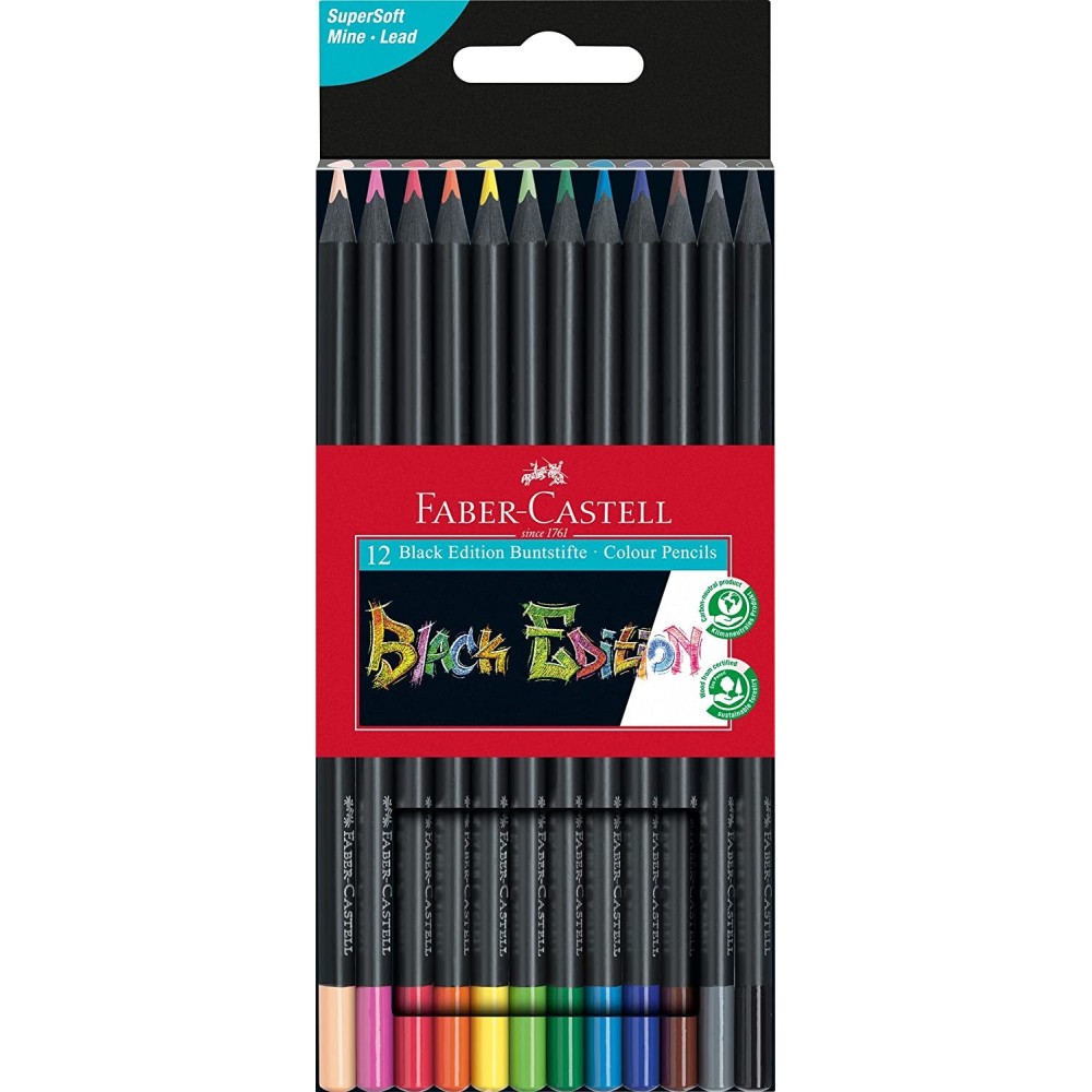 12 LAPICEROS  BLACK EDITION FABER CASTELL