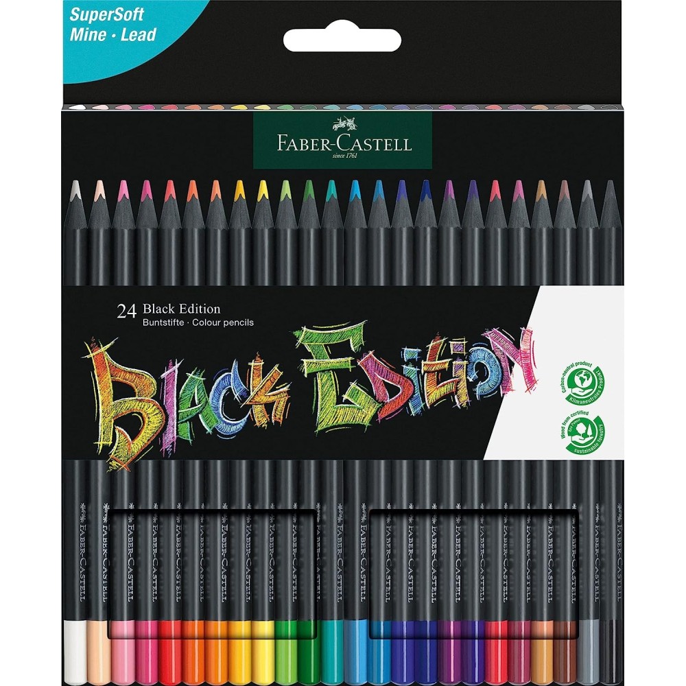 24 LAPICEROS BLACK EDITION FABER CASTELL