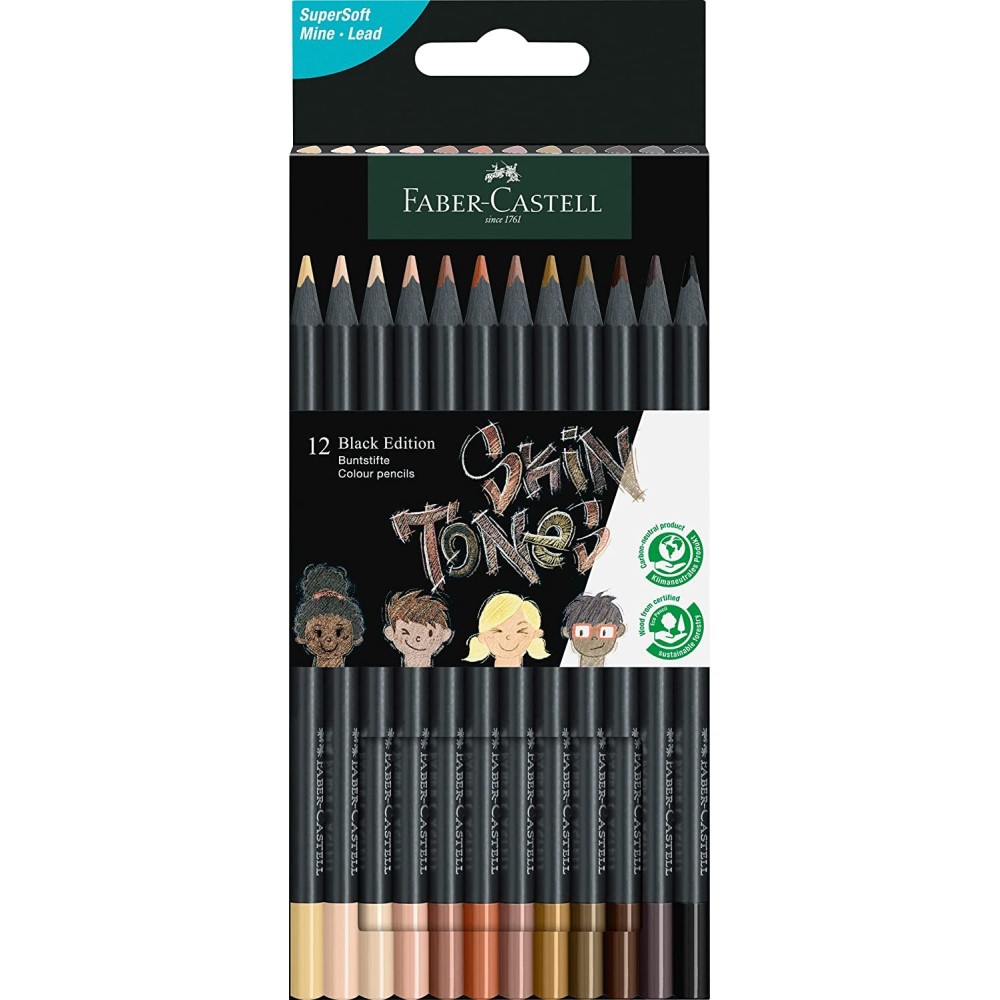 12 LAPICEROS PIEL BLACK EDITION FABER CASTELL