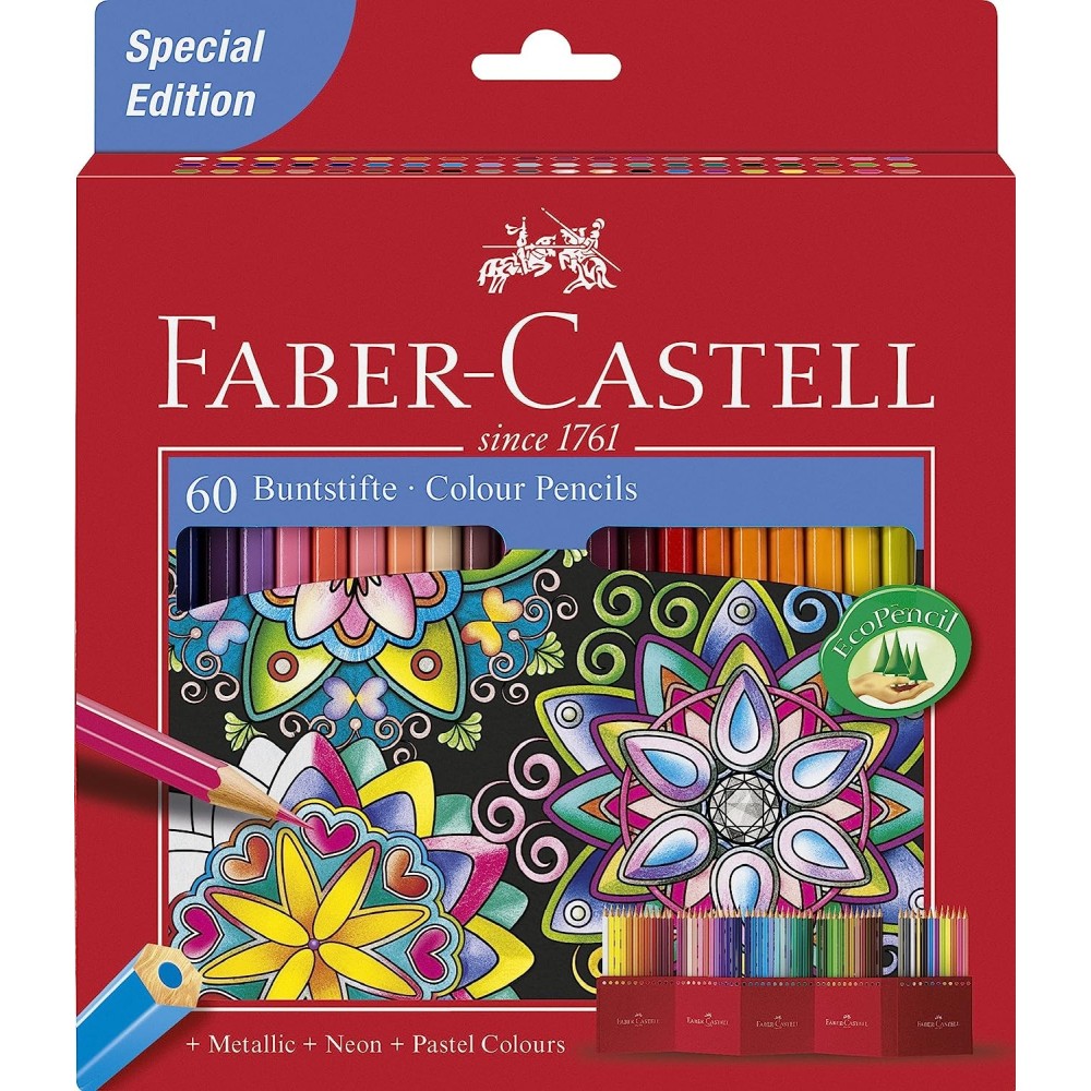 60 LAPICEROS DE COLOR FABER CASTELL