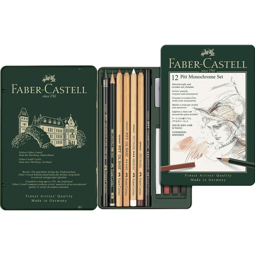 CAJA FABER CASTELL 12 MONOCHROME