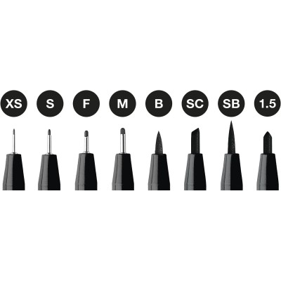 SET 8 ROTULADORES DE TINTA FABER CASTEL PITT NEGROS