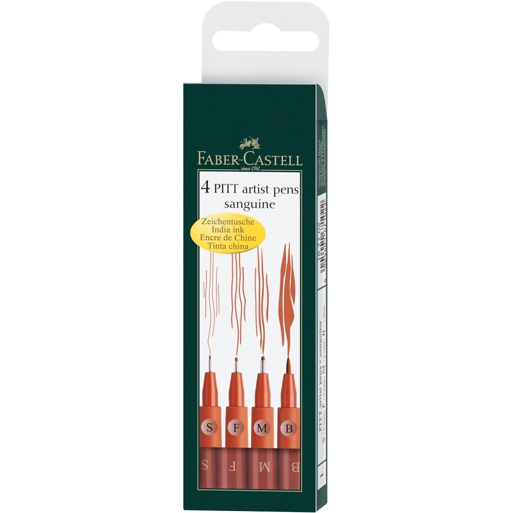 SET 4 ROTULADORES DE TINTA PITT FABER CASTELL SANGUINA