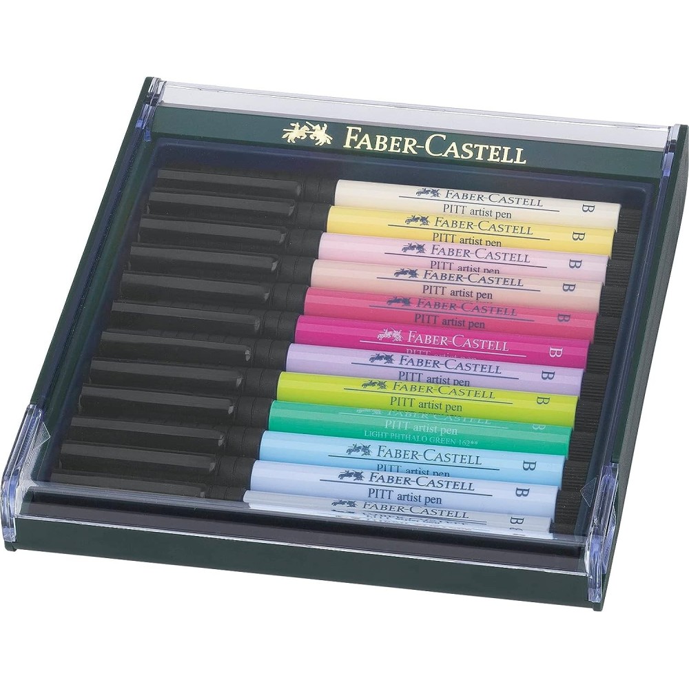 SET 12 ROTULADORES FABER CASTELL PITT TONOS PASTEL