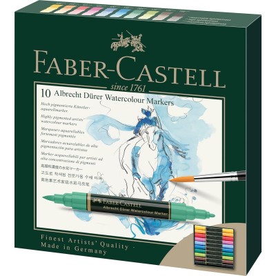 CAJA 10 ROTULADORES ACUARELABLES FABER CASTELL