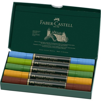 CAJA 5 ROTULADORES ACUARELABLES FABER CASTELL TONOS PLEN AIR