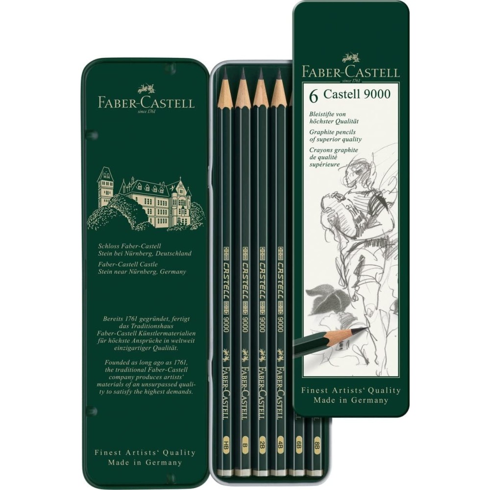 CAJA 6 LAPICEROS DE GRAFITO FABER CASTELL 9000