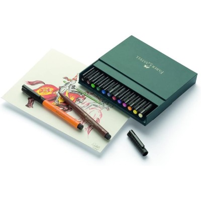 CAJA 12 ROTULADORES PITT FABER CASTELL