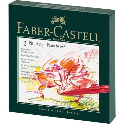 CAJA 12 ROTULADORES PITT FABER CASTELL