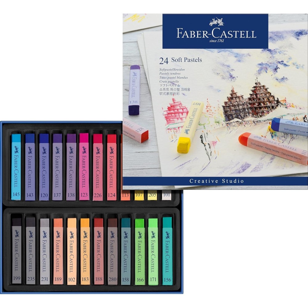 CAJA 24 PASTELES BLANCOS FABER CASTELL CALIDAD ESTUDIO