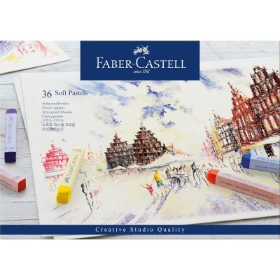 CAJA 36 PASTELES BLANDOS FABER CASTELL CALIDAD ESTUDIO