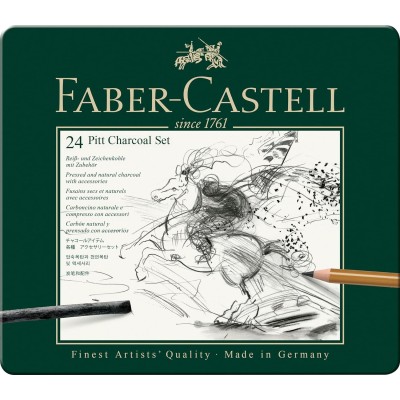 CAJA FABER CASTEL PITT CHARCOAL 24 PIEZAS