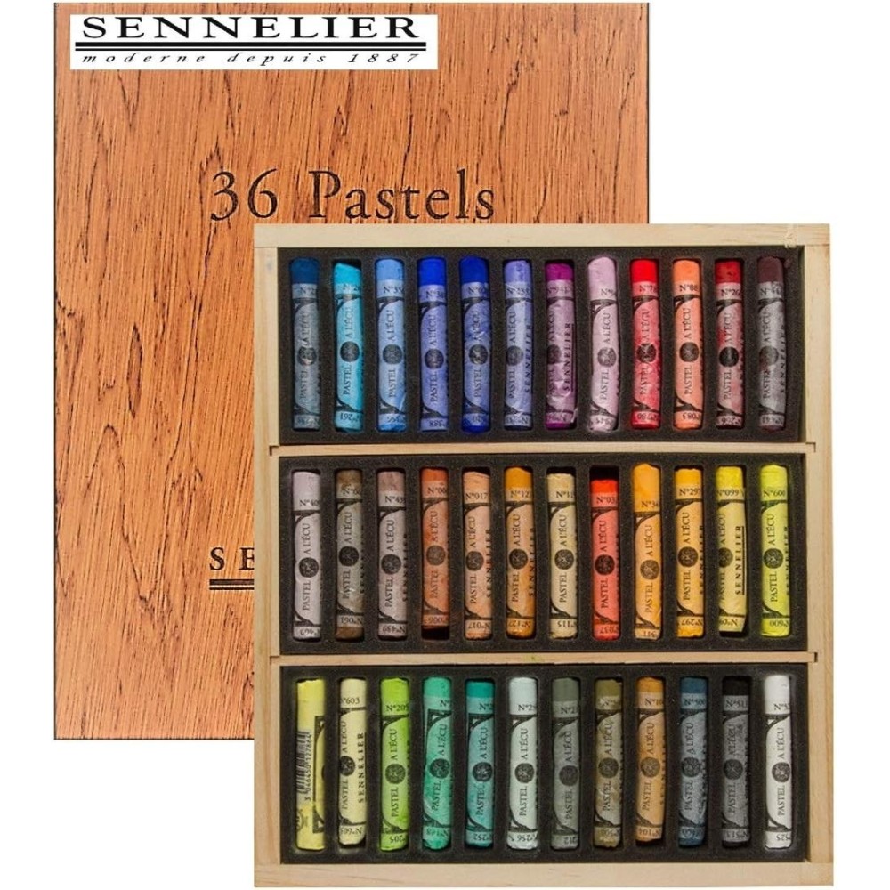 CAJA DE MADERA  PASTELES SENNELIER 36 BARRAS