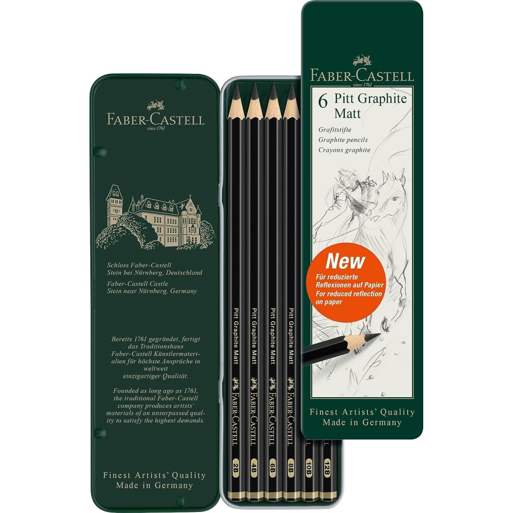 CAJA 6 LAPICEROS DE GRAFITO MATT FABER CASTELL