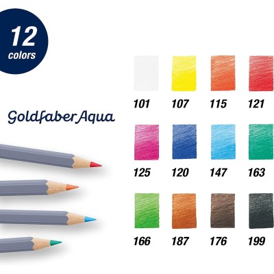 CAJA 12 LAPICEROS GOLDFABER AQUA